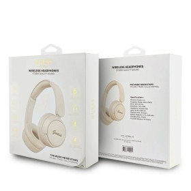 Auriculares Guess Bluetooth Beige | Metal Logo Script | 30h Batería