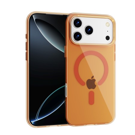 Funda para iPhone 17 Pro Max Rígida Semitransparente Antiamarilleo Naranja