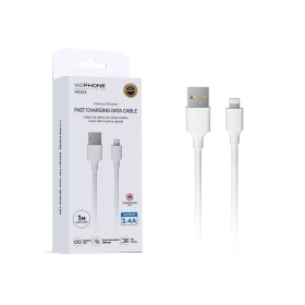 Cable de datos WD04 USB-A a Lightning 3.4A TPE 1 m OD4.0 Blanco