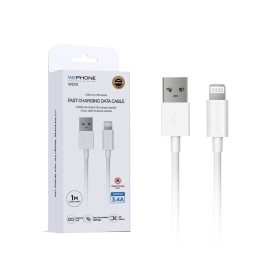 Cable de datos WD13 USB-A a Lightning 3.4A PVC 1 m OD3.8 Blanco