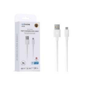 Cable de datos WD26 USB-A a Micro USB 3.4A 1m Blanco