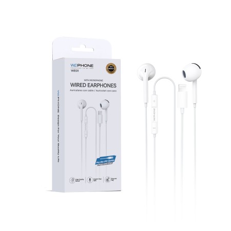 Auriculares con cable Lightning y micrófono integrado color Blanco