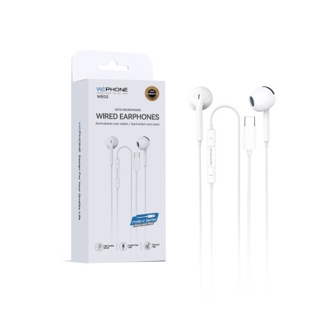 Auriculares con cable (Directo) sin Bluetooth Conector USB-C + micrófono integrado color Blanco