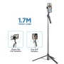Palo Selfie Trípode Inalámbrico Wephone WC38 – 1.7 Metros, Control Remoto Bluetooth y Estructura Reforzada de Acero