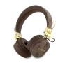 Auriculares Guess Bluetooth Marrón 4G | Diseño Circular y Lujoso