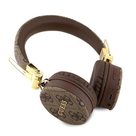 Auriculares Guess Bluetooth Marrón 4G | Diseño Circular y Lujoso
