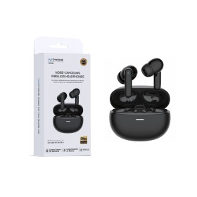 Auriculares TWS con Cancelación de Ruido Activa Bluetooth 6.0 Sonido 3D Surround y 6 Micrófonos color Negro