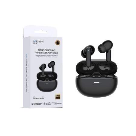 Auriculares TWS con Cancelación de Ruido Activa Bluetooth 6.0 Sonido 3D Surround y 6 Micrófonos color Negro
