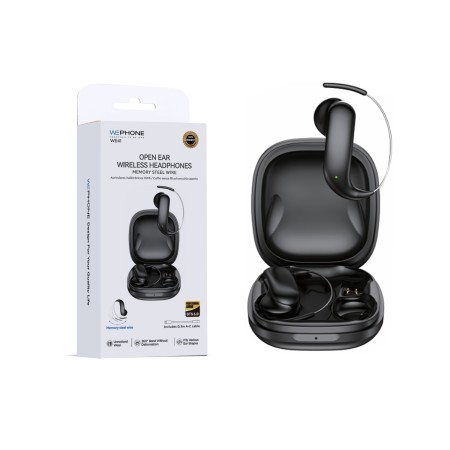 Auriculares OWS Open-Ear – Bluetooth 6.0 Cable de Acero con Memoria y Diseño Ergonómico Adaptable color Negro