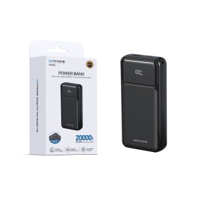 Power Bank 20000mAh – Super Fast Charging 22.5W, Pantalla Digital y Doble Cable Integrado (IPX / Tipo-C) color Negro