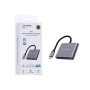 Adaptador Hub 3 en 1 USB-C – Salida HDMI 4K UHD, USB 3.0 5Gbps y Carga PD 100W Aluminio y Trenzado