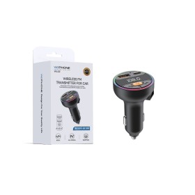 Transmisor FM Inalámbrico para Coche Carga Rápida PD 30W + QC 18W, Bluetooth 5.3 y Pantalla Digital LED