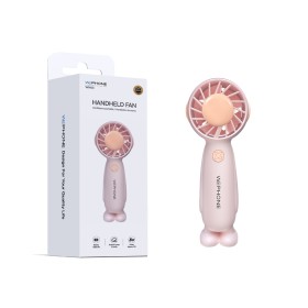 Ventilador de Mano Portátil 3 Velocidades de 1200mAh  con Base de Apoyo color Rosa