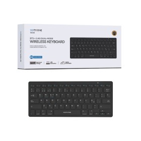 eclado Inalámbrico Dual Mode – Bluetooth + 2.4G, Spanish Version 78 Teclas Ultra Slim, Negro