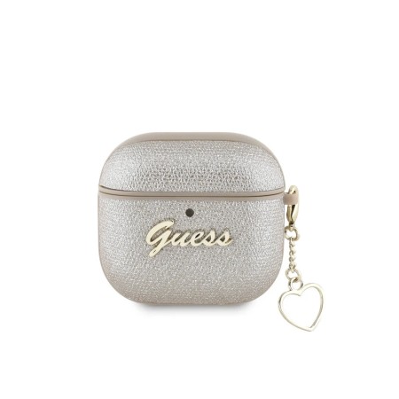 Funda Guess para AirPods 4 con Colgante de Corazón – Dorado