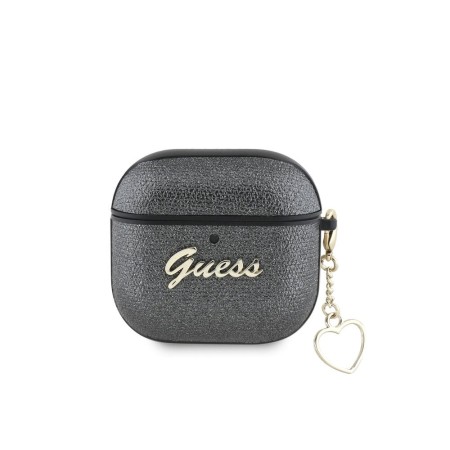 Funda Guess para AirPods 4 con Colgante de Corazón – Negro