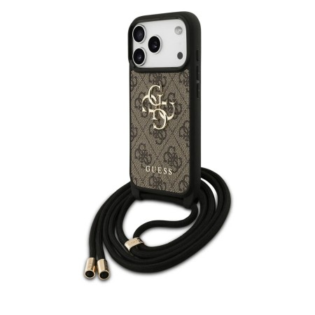 Funda Guess Crossbody para iPhone 17 Pro – Colección 4G Big Logo con Cordón Ajustable – Marrón