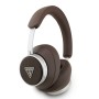 Auriculares Bluetooth Guess Over-Ear – PU Saffiano Logotipo Triangular  – Marrón
