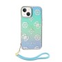 Funda Guess para iPhone 15 – Iridescent Glitter con Colgante – Turquesa