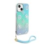 Funda Guess iPhone 15 Turquesa Glitter | Iridiscente con Colgante