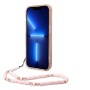 Funda Guess iPhone 14/13 Rosa Traslúcida | Cordón Crossbody