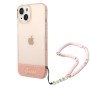 Funda Guess iPhone 14/13 Rosa Traslúcida | Cordón Crossbody