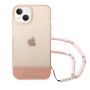 Funda Rígida Guess para iPhone 14 – Translucent con Cordón – Rosa