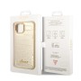 Funda Guess iPhone 14/13 Dorado Croco | Botones Metálicos