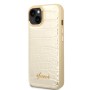 Funda Guess iPhone 14/13 Dorado Croco | Botones Metálicos