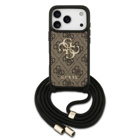 Funda Guess Crossbody para iPhone 17 Pro Max – Colección 4G Big Logo con Cordón – Marrón