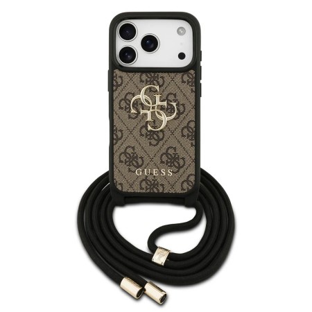 Funda Guess Crossbody para iPhone 17 Pro Max – Colección 4G Big Logo con Cordón – Marrón