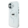 Funda Karl Lagerfeld iPhone 16 Blanca MagSafe | IML Metal Karl Head