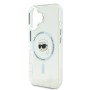 Funda Karl Lagerfeld iPhone 16 Blanca MagSafe | IML Metal Karl Head