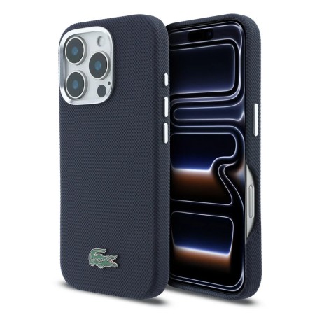 Funda Lacoste iPhone 16 Pro Azul Marino | MagSafe y Petit Piqué
