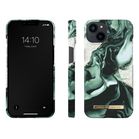 Funda Premium Ideal of Sweden para iPhone 15, 14 y 13 - Golden Olive Marble