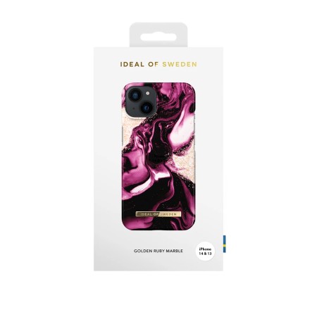 Funda Premium Ideal of Sweden para iPhone 14 y 13 - Golden Ruby Marble