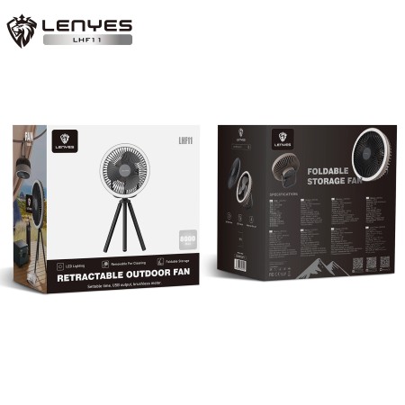 Ventilador Multifunción de Camping Lenyes LHF11 | Batería 8000mAh (Powerbank) | Trípode Telescópico | Luz LED