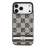 Funda Premium DKNY para iPhone 17 Pro Max con Patrón de Cuadros y Franjas Impresas – Negro