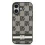 Funda Premium DKNY para iPhone 17 Pro Max con Patrón de Cuadros y Franjas Impresas – Negro