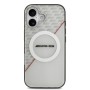Funda Premium AMG para iPhone 17 Pro con MagSafe y Línea Roja Deportiva – Blanco/Semi-Transparente