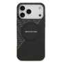 Funda Premium AMG para iPhone 17 Pro Max con MagSafe y Línea Amarilla Deportiva – Negro/Semi-Transparente