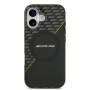 Funda Premium AMG para iPhone 17 con MagSafe y Línea Amarilla Deportiva – Negro/Semi-Transparente