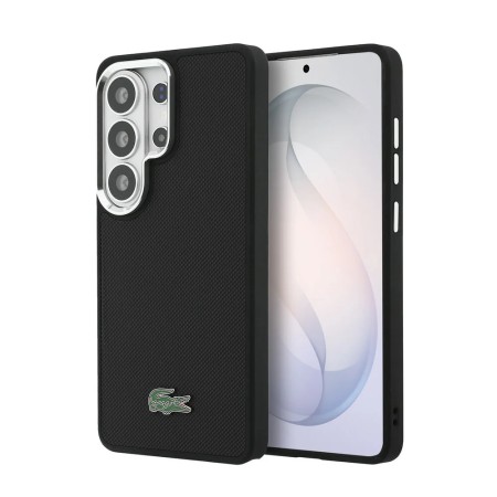 Funda Lacoste Premium para Samsung S26 Ultra - MagSafe - Bordes Metálicos - Petit Piqué Negro