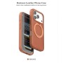 Funda Puloka para iPhone 17 Pro de Cuero Magnética Business con Soporte 360° | Naranja