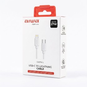 Cable de Carga Rápida Aiwa Original 27W USB-C a Lightning (1 metro) para dispositivos Apple Blanco