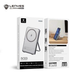 Power Bank Magnético Lenyes PW038D color Plata 5000 mAh
