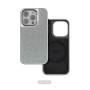 Funda para iPhone 14 Pro Max Magnética con Textura de Tela Brillante con MagSafe color Plata