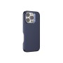 Funda PULOKA para iPhone 16 Textura Fibra de Carbono con MagSafe y Marco Metálico color Azul Oscuro
