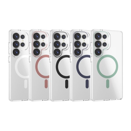 Funda para Samsung S26 Transparente Antiamarilleo Borde Color con MagSafe