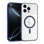 Funda para iPhone 16 Pro Max Rígida Transparente con MagSafe y Borde de Color Azul Marino